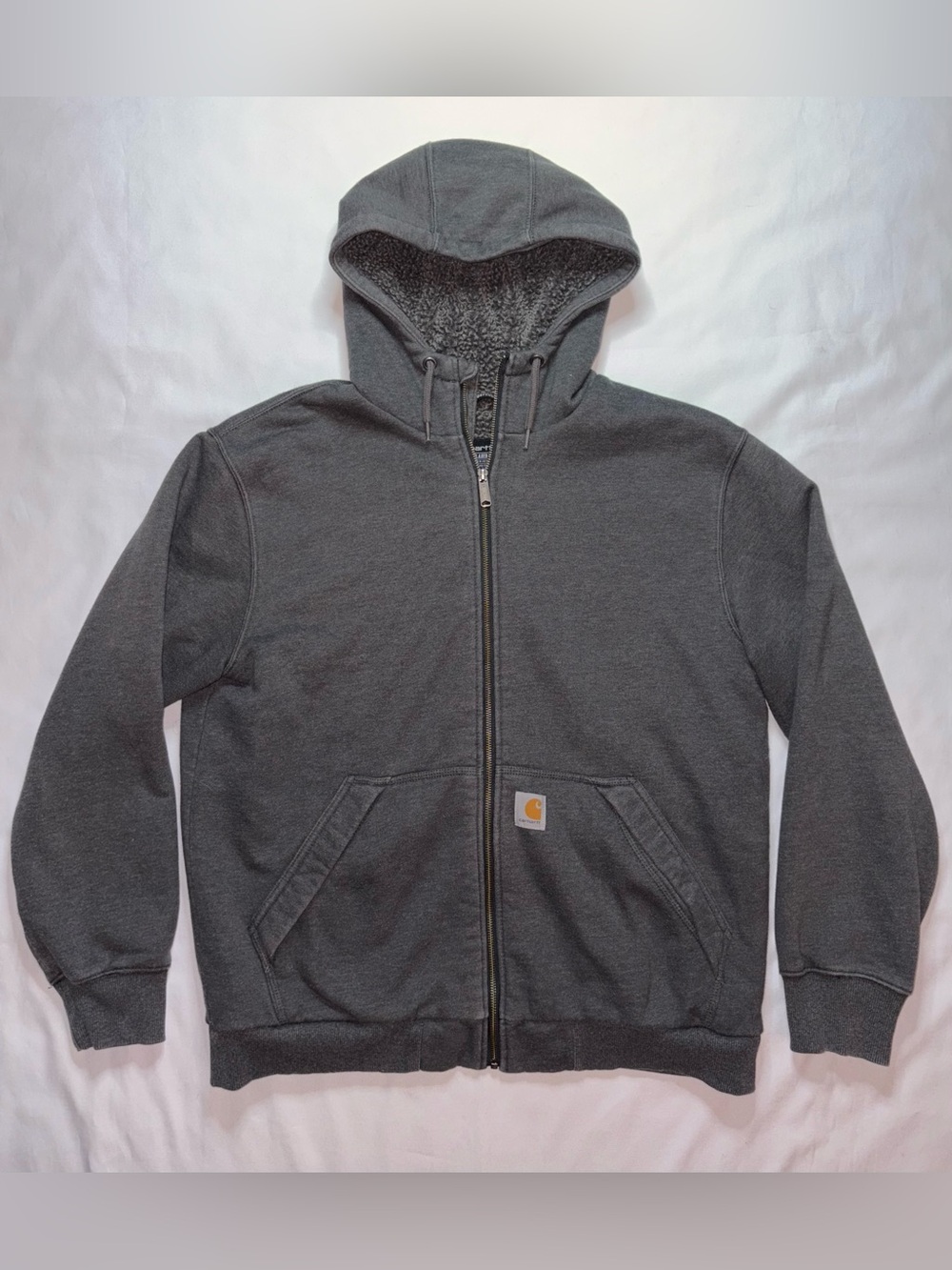 Carhartt Rain Defender Sherpa Lined Zip Hoodie Gray Relaxed Fit Men’s L
